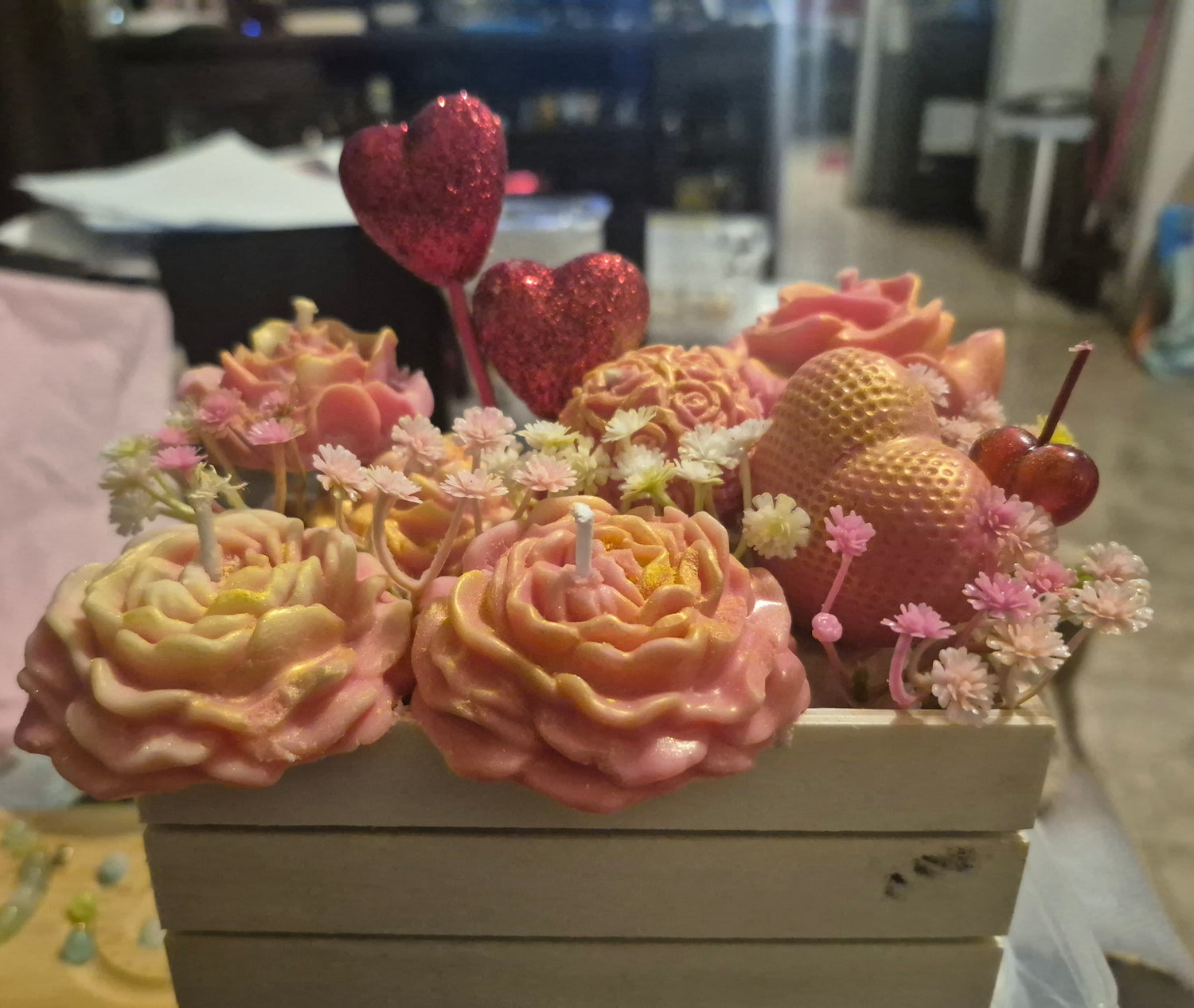 Valentines Day Candles in a box
