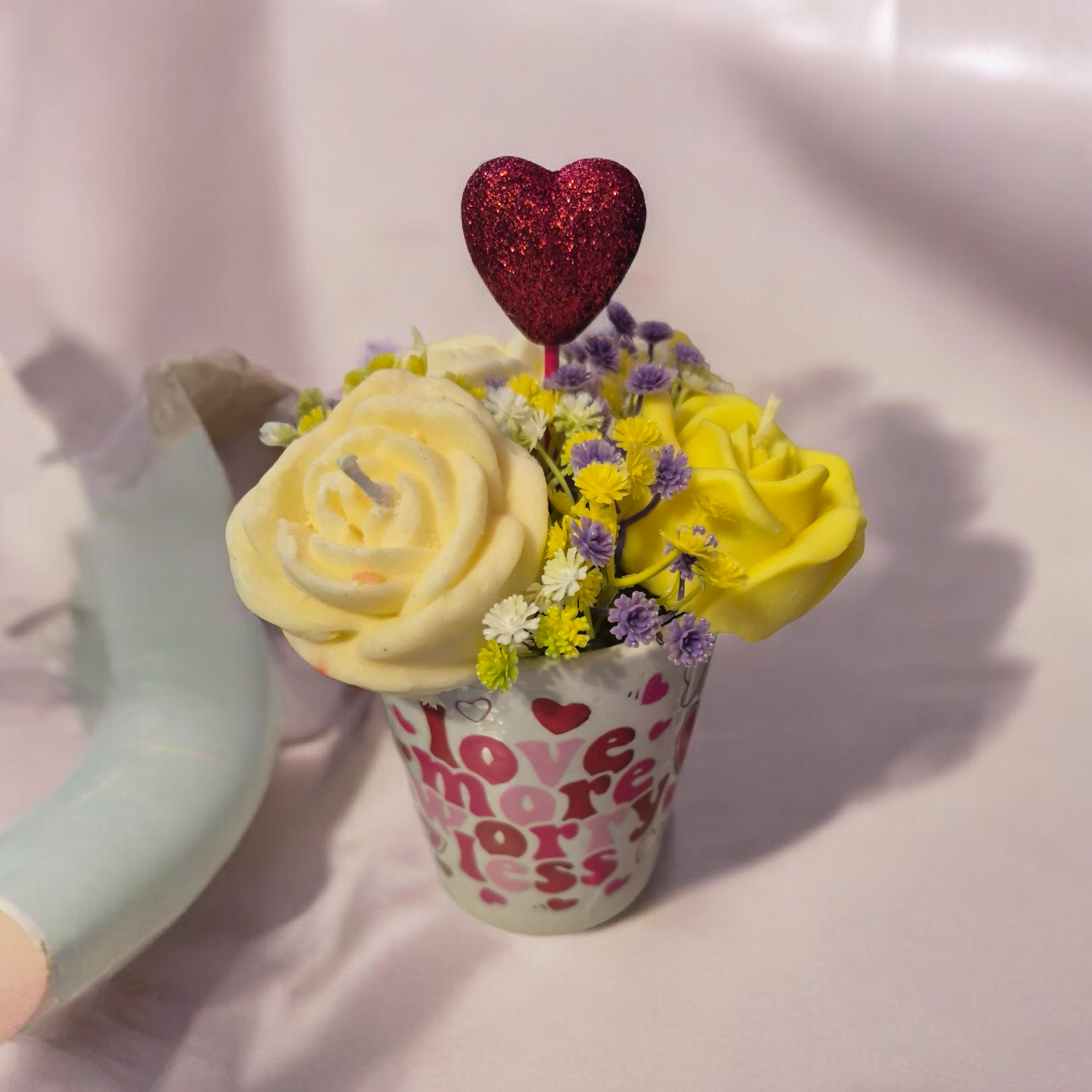 Valentine's Day Flowers in a Cup